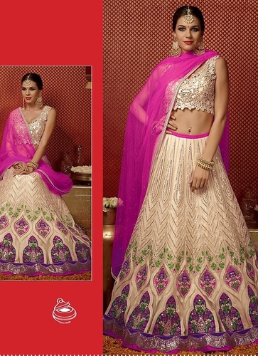 Orphic Off White Net Lehenga Choli