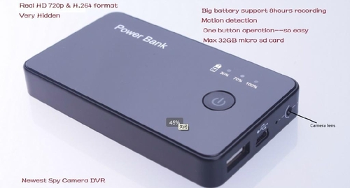 SPY CAMERA IN BOX - Black, 5MP CMOS, 1280x720 AVI, 3000mAh Battery, Motion Detection, Portable DVR