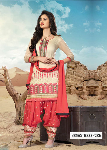 कॉटन फैंसी पटियाला सूट