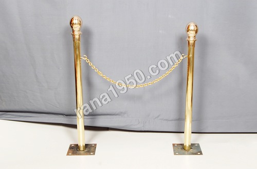 PARKING POLL BRASS WITH CHAIN