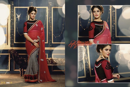 Embroidered Prtnted Saree-2003