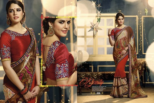 Printed Embroidered Saree-2010