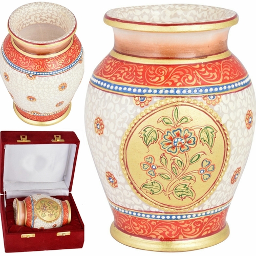 MARBLE FLOWER VASE - White Marble, 9" & 12" | Handmade Sculpture, Elegant Design, Multi-Use Decoration, Traditional Theme, Perfect Gift