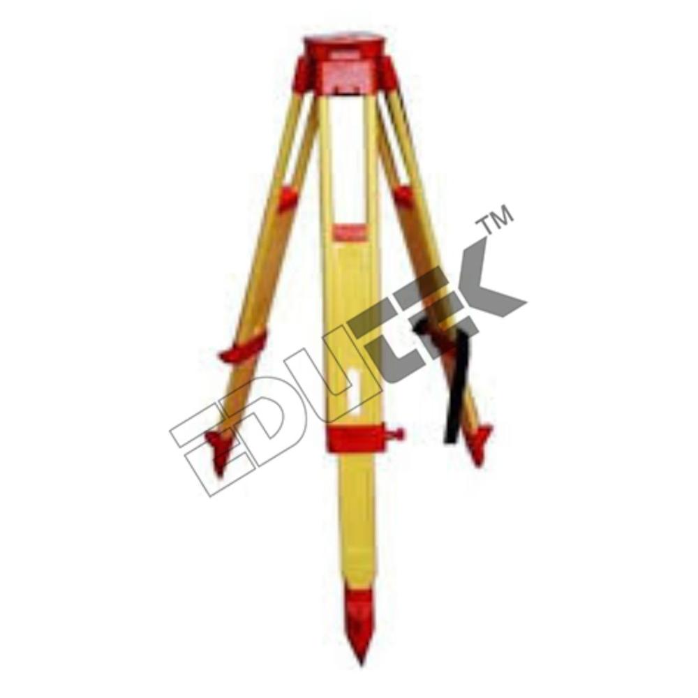 Wooden Tripod - Wood-metal, Height Range 1.5-2 M, Yellow, 5-10 Kg Weight, 30-40 Mm Diameter | Stable Support For Surveying Instruments