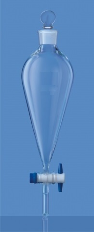 PTFE कुंजी स्टॉपकॉक के साथ फ़नल को अलग करना