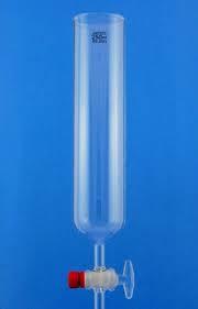 Dropping Funnel Cylindrical, Open top with Stopcock, Stem with Cone