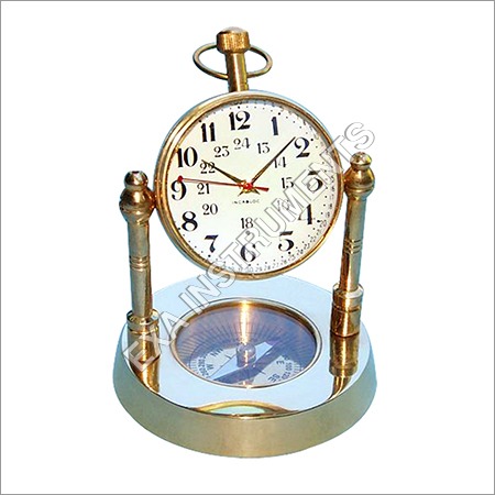 Small Desk Clock with Compass