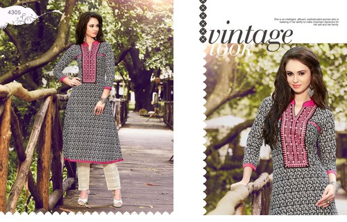 Pure Georgette Embroidered work Kurtis-4305