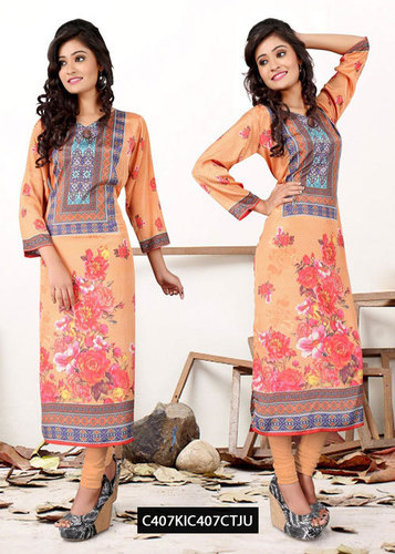 Silk Printed Casual Kurti