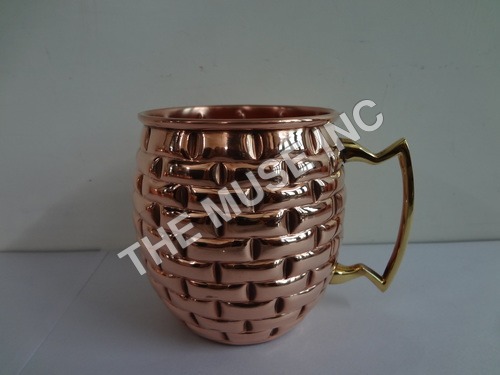 Solid Copper Embossed Mug