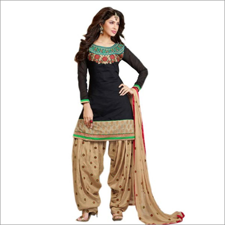 Patiyala Suits - Cotton Medium to Extra Large Black | Comfortable Wear Colorfast Fabric Embroidery Easy to Wash Stylish Look