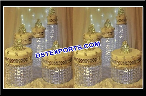  Wedding Gold Crystal Cake Stands