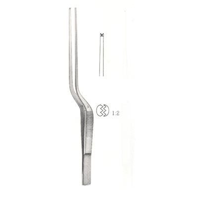 Cushing Forceps Bayonet Serrated 1x2 Teeth