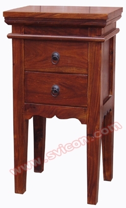 Wooden Bedside 2 Drawer