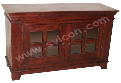 Wood Wooden Side Board 2 Sliding Door