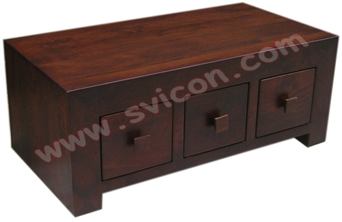 WOODEN COFFEE TABLE 6 DRAWER