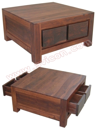WOODEN COFFEE TABLE 4 DRAWER