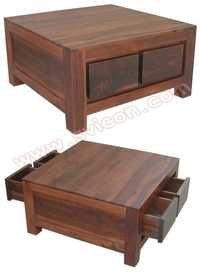 WOODEN COFFEE TABLE 4 DRAWER