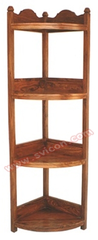 WOODEN CORNER BOOK RACK