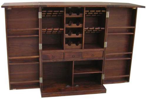 Wooden Folding Diamond Bar Cabinet