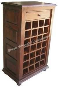 WOODEN BAR RACK 1 DRAWER