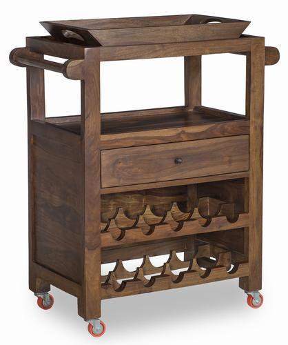 Svicon Wooden Bar Trolley With Tray