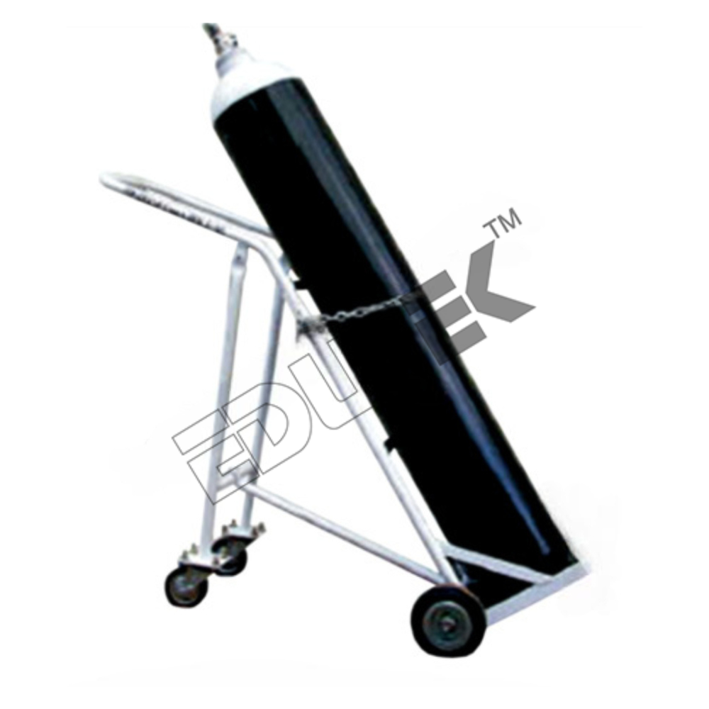 Oxygen Cylinder Trolley - Durable Metal Frame, Adjustable Height And Wide Wheelbase For Enhanced Mobility