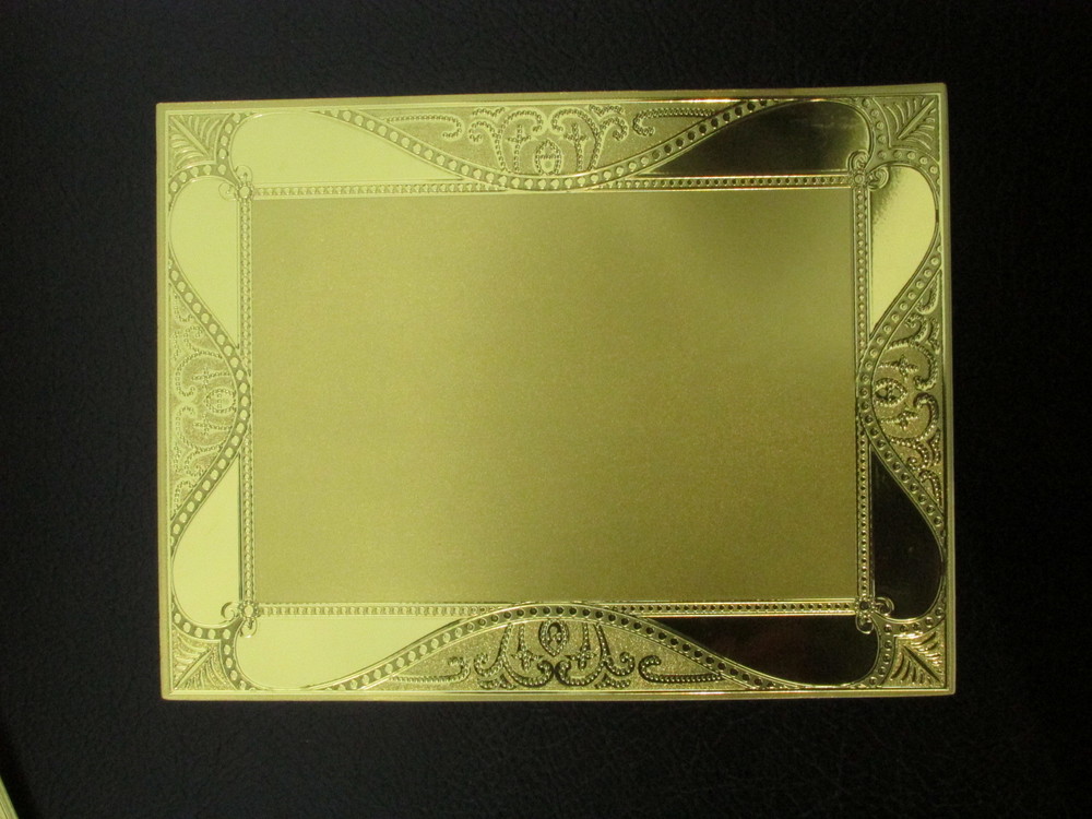 7326 - Metal 10x10 cm Gold, 2mm Thick, Polished Finish | Laser Engraving, Elegant Design, Durable Prestigious Award