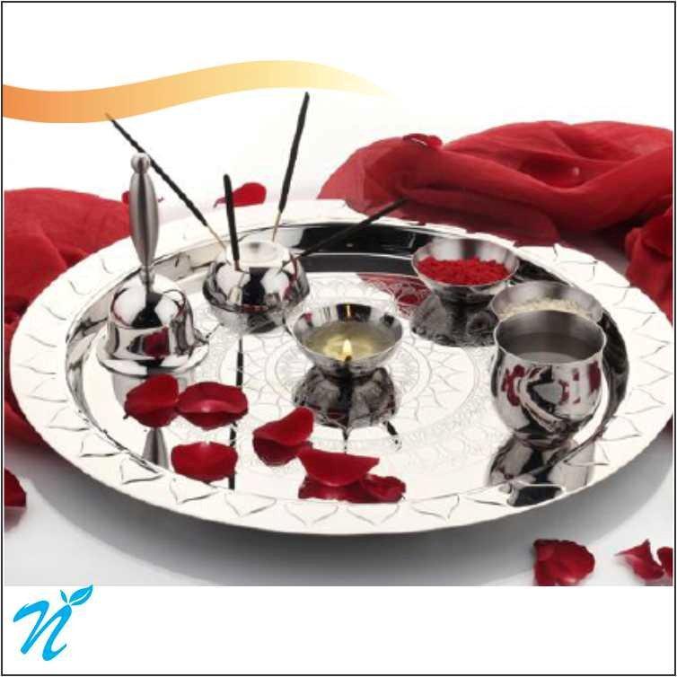 artt d inox "Etching Pooja Thali Large"