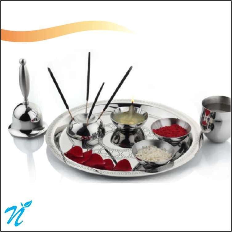 artt d inox "Etching Pooja Thali Small"