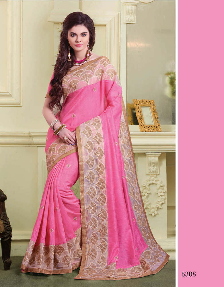 Baby Pink Silk Saree