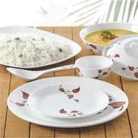 Borosil 35 Pc Melamine Dinner Set - Leaves Fidenza