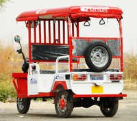 Auto E Rickshaw - Steel Body, Red Color | Easy To Drive, Low Upkeep, High Load Capacity, 3-4 Passenger Transport, 80-100 Km Range