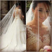 Designer Bridal Gowns - Customized Size, White Color | Traditional Elegant Gown With Full Sleeves, Embroidered Pattern And Dry Cleaning Feature
