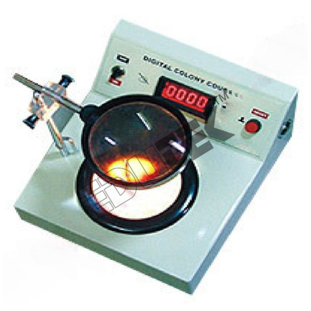 Digital Colony Counter - 4-Digit Display Max Count 9999 Dish Size 110 mm Dimensions 274x320x167 mm Weight 3 kg | Accurate Colony Counting Tool Easy to Use Integral Magnifying Glass Glare-Free Illumination