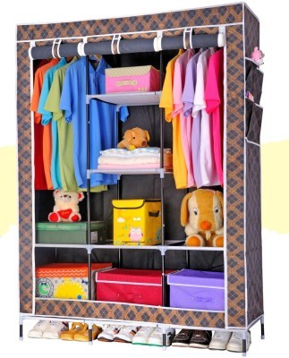 Collapsible Big Black Plaid Wardrobe 
