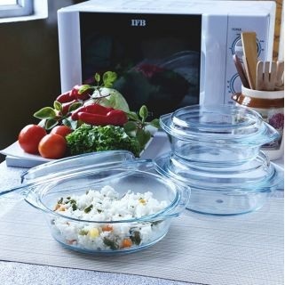 Set Of 3 Round Casseroles With Lid