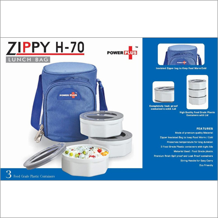 Zippy Lunch bag- 3 containers (plastic By NEWGENN INDIA