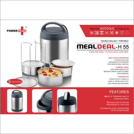 Power plus 'Meal Deal' insulated SS Lunch box