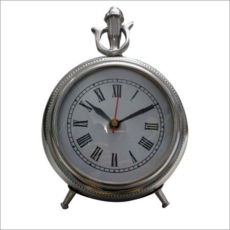 Aluminium Table Clock Nickel Plated
