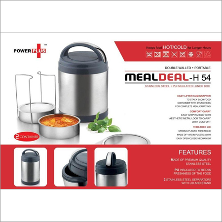 Power plus Meal Deal insulated SS Lunch Box By NEWGENN INDIA