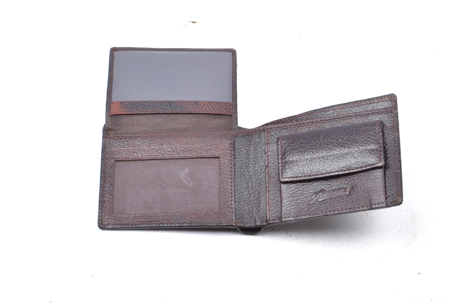 Leather Wallet - Genuine Brown Leather, 6 Card Slots, Coin Pocket, 2 Currency Pockets, Formal Design