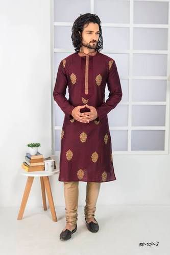 Maroon Mens Kurta Pajama