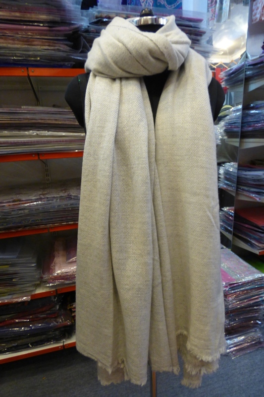 100% Pashmina yarn Dye Natural Color - 2 Ply Gents Blanket stole