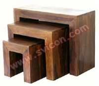 WOODEN COFFEE TABLE SET OF 3