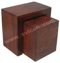 WOODEN NEST OF TABLE S/2