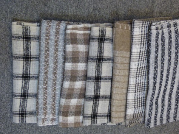 100% Pashmina Natural Checks Strips