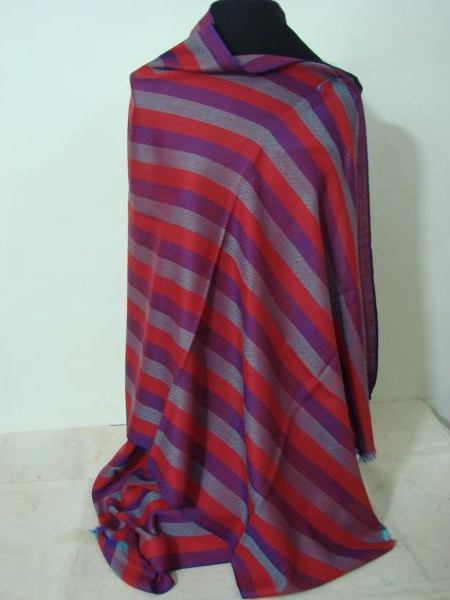 100% Pashmina Natural Checks Strips