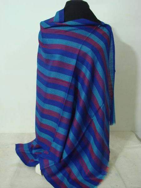 100% Pashmina Natural Checks Strips