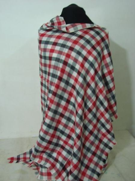 100% Pashmina Natural Checks Strips